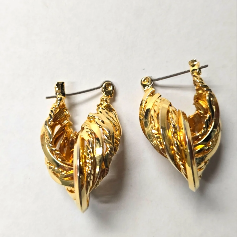 Vintage gold earrings - Picture 4 of 4